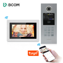 Bcom muilt family home smart wi-fi touchscreen de visão noturna vídeo campainha sem fio com suporte para smatryphone para desbloquear